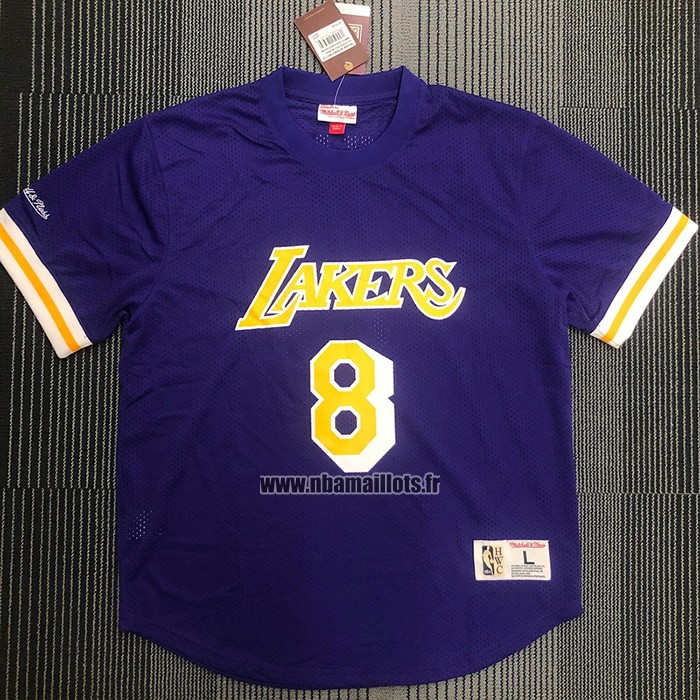 Maillot Manche Courte Los Angeles Lakers Kobe Bryant NO 8 Volet